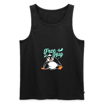 Hug Penguin - Men's Premium Organic Tank Top - black - Front - AI Model Male 178 light (178cm)