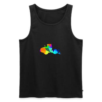 Steamroller Rainbow Polygon Construction Vehicle - Men's Premium Organic Tank Top - black - Front - AI Model Male 178 light (178cm)