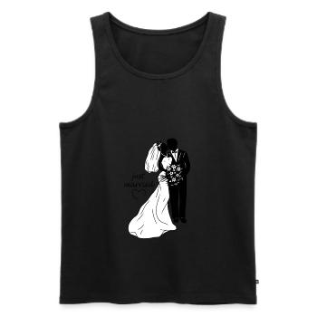 Wedding couple bride groom illustration marriage - Men's Premium Organic Tank Top - black - Front - AI Model Male 178 light (178cm)