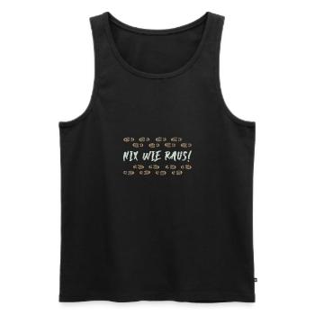 Nix wie raus in die Natur Wandern Trekking - Männer Premium Bio Tank Top - Schwarz - Vorne - Michal (187cm)
