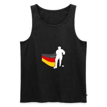 Eishockeyspieler Deutschland Flagge Eishockey - Männer Premium Bio Tank Top - Schwarz - Vorne - Michal (187cm)