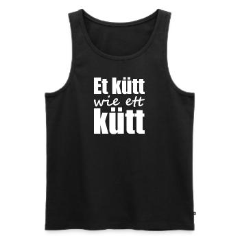 Kölsch - Dialekt - Spruch - Männer Premium Bio Tank Top - Schwarz - Vorne - Michal (187cm)