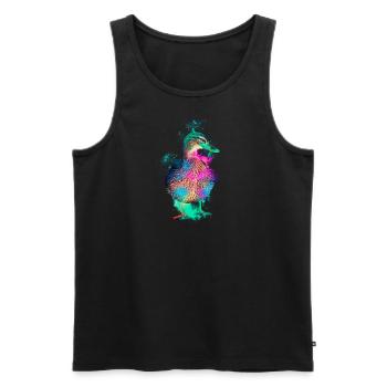 Ente Entenvogel farbenfroh - Männer Premium Bio Tank Top - Schwarz - Vorne - Michal (187cm)