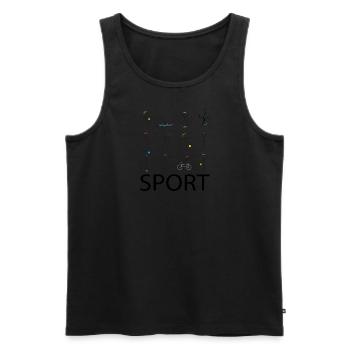 Sport sport sport - Men's Premium Organic Tank Top - black - Front - AI Model Male 178 light (178cm)