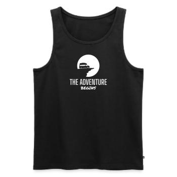 The Adventure Begins Custom Camper Nugget Design - Männer Premium Bio Tank Top - Schwarz - Vorne - AI Model Male 178 light (178cm)