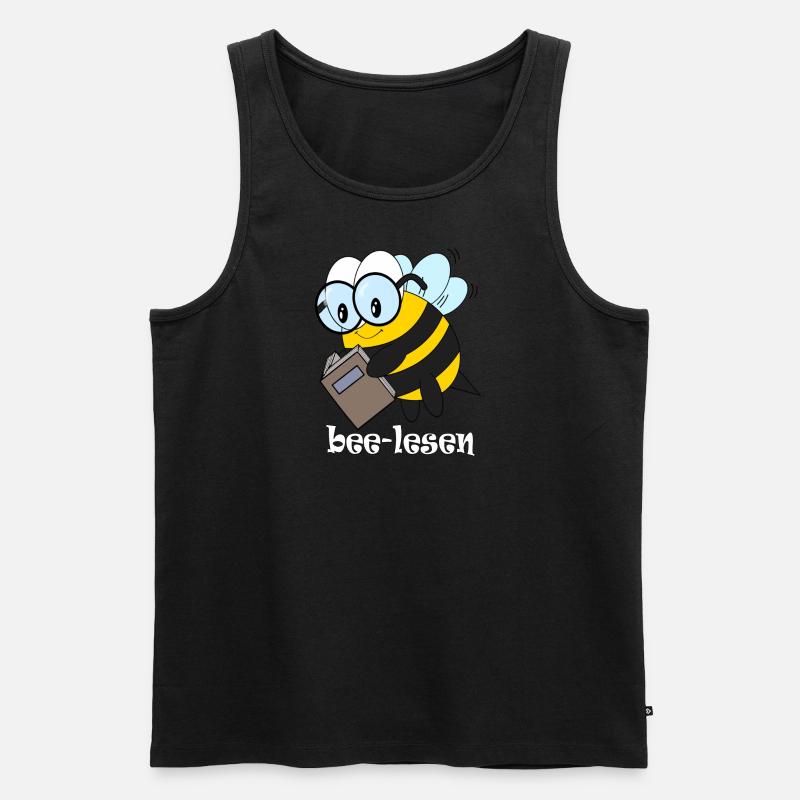 bee lesen - Männer Premium Bio Tank Top - Schwarz