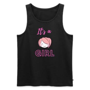 Baby Announcement Pregnancy - Girl - Surprise - Men's Premium Organic Tank Top - black - Front - AI Model Male 178 light (178cm)