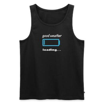 good weather loading... - Men's Premium Organic Tank Top - black - Front - Michal (187cm)