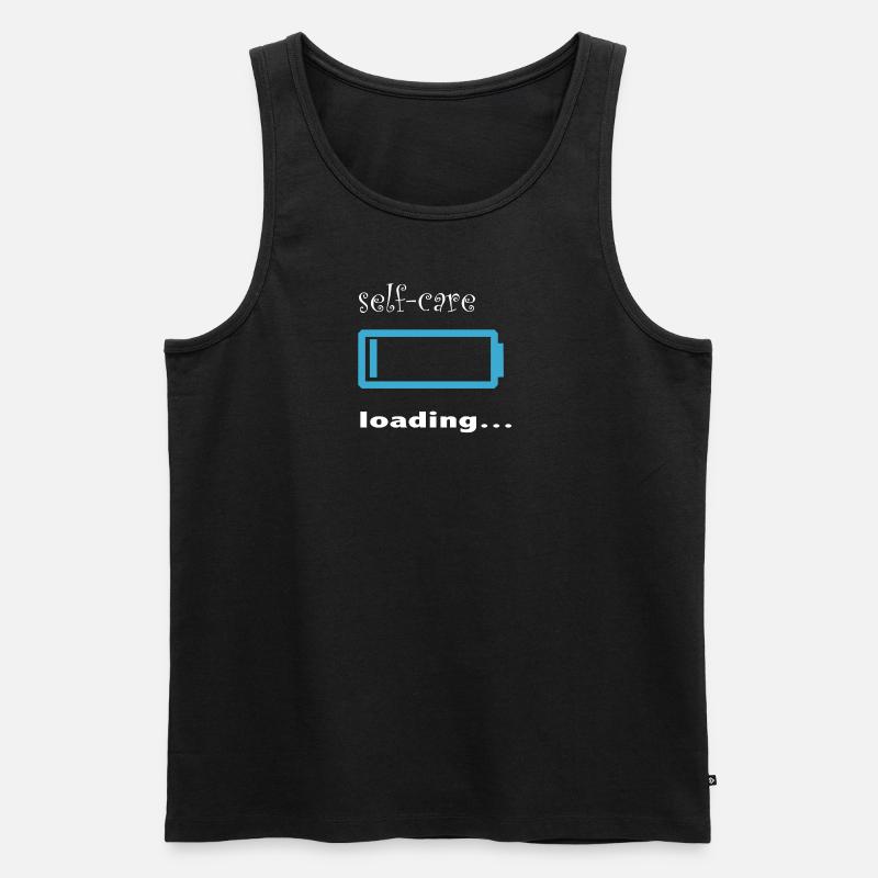 self-care loading... - Männer Premium Bio Tank Top - Schwarz