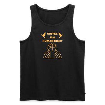 Coffee is a Human Right - Männer Premium Bio Tank Top - Schwarz - Vorne - Michal (187cm)
