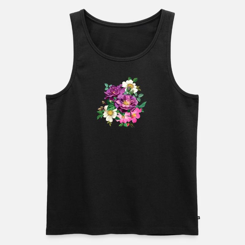 Roses - Männer Premium Bio Tank Top - Schwarz