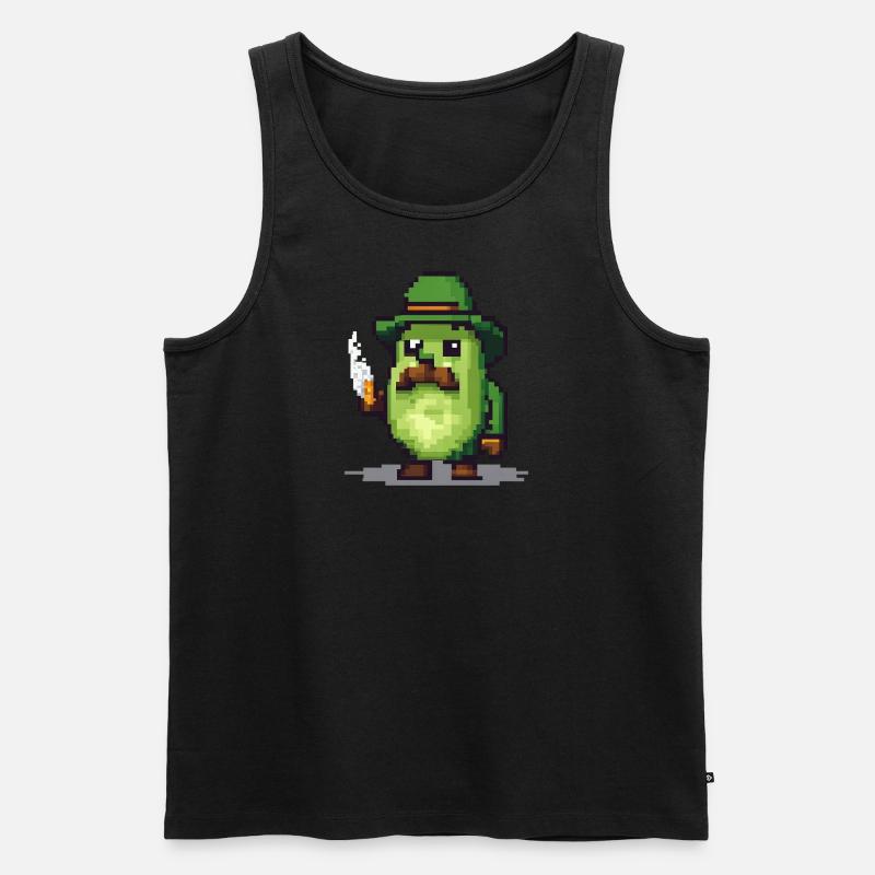 Avocado mit Schnurrbart - Männer Premium Bio Tank Top - undefined