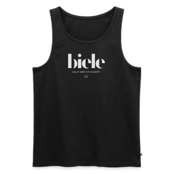 Biele Hallo habt ihr Hunger? - Männer Premium Bio Tank Top - Schwarz - Vorne - AI Model Male 178 light (178cm)