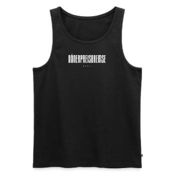 DÖNERPREISBREMSE JETZT - Männer Premium Bio Tank Top - Schwarz - Vorne - Michal (187cm)