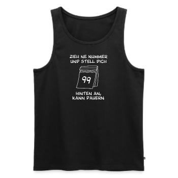 Draw a number and stand in line at the back - Men's Premium Organic Tank Top - black - Front - Michal (187cm)