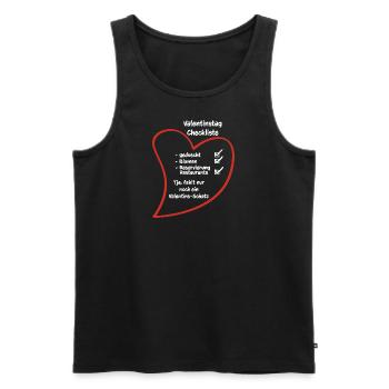 Romantic Love Heart Valentine's Day Couple - Men's Premium Organic Tank Top - black - Front - Michal (187cm)