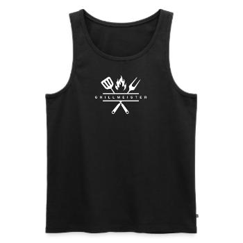 Grillmeister - Männer Premium Bio Tank Top - Schwarz - Vorne - AI Model Male 178 light (178cm)