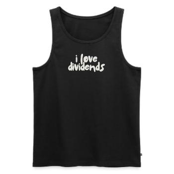 I love dividends - Men's Premium Organic Tank Top - black - Front - AI Model Male 178 light (178cm)