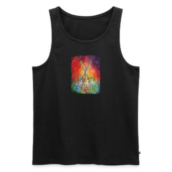 Three Retro Grunge Guitars - Men's Premium Organic Tank Top - black - Front - Michal (187cm)
