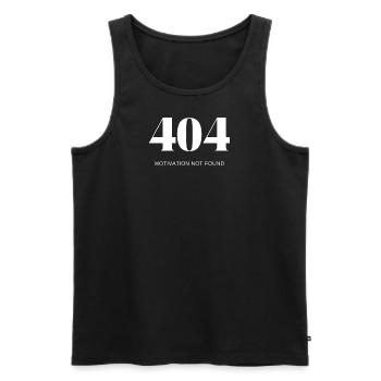 404 Motivation non trouvée - Débardeur bio Premium Homme - noir - Devant - AI Model Male 178 light (178cm)