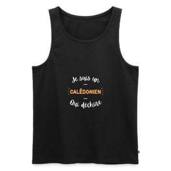 Je suis un calédonien qui déchire - Débardeur bio Premium Homme - noir - Devant - Michal (187cm)
