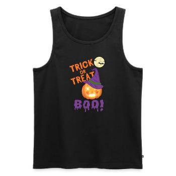 Trick or Treat - Männer Premium Bio Tank Top - Schwarz - Vorne - AI Model Male 178 light (178cm)