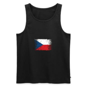 République tchèque Drapeau tchèque Vintage - Débardeur bio Premium Homme - noir - Devant - AI Model Male 178 light (178cm)