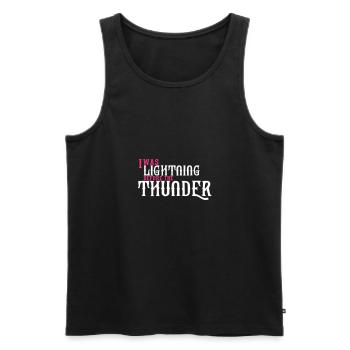 I Was Lightning before the Thunder - Männer Premium Bio Tank Top - Schwarz - Vorne - AI Model Male 178 light (178cm)