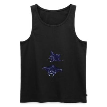 Mantarochen Motiv Illustration Meeresbewohner - Männer Premium Bio Tank Top - Schwarz - Vorne - Michal (187cm)