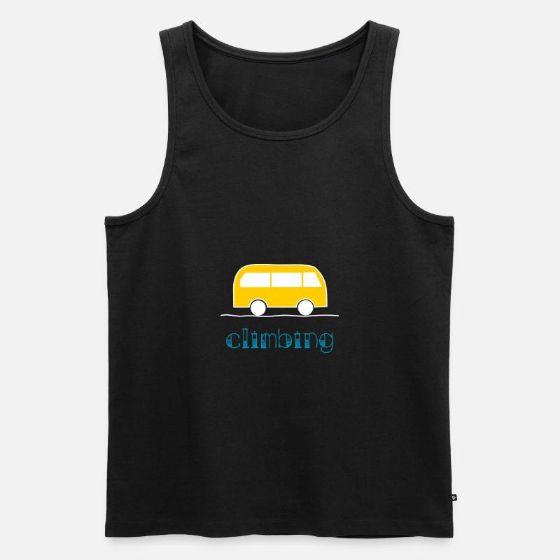 KLETTERN. KLETTERN. VAN. KLETTERN. STEIGEN. - Männer Premium Bio Tank Top - Schwarz