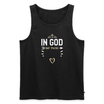In God We Trust - Jesus - Men's Premium Organic Tank Top - black - Front - Michal (187cm)