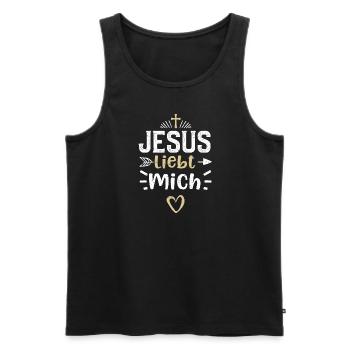 Jesus liebt mich - Jesus - Männer Premium Bio Tank Top - Schwarz - Vorne - Michal (187cm)