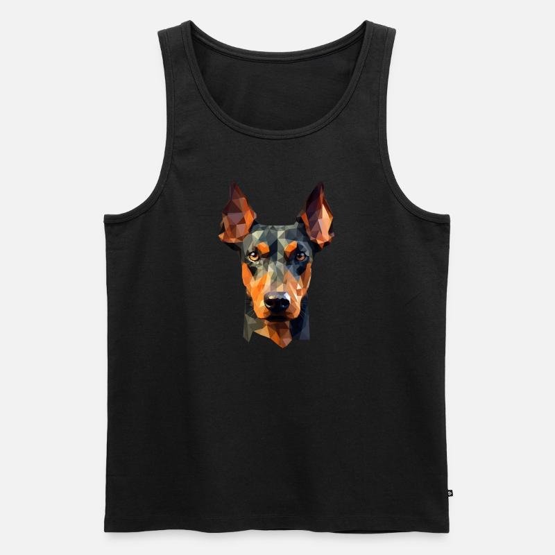Dobermann - Polygon Hunde Design - Männer Premium Bio Tank Top - Schwarz