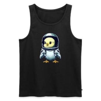 Chicken and chick astronauts, creative - Men's Premium Organic Tank Top - black - Front - Michal (187cm)