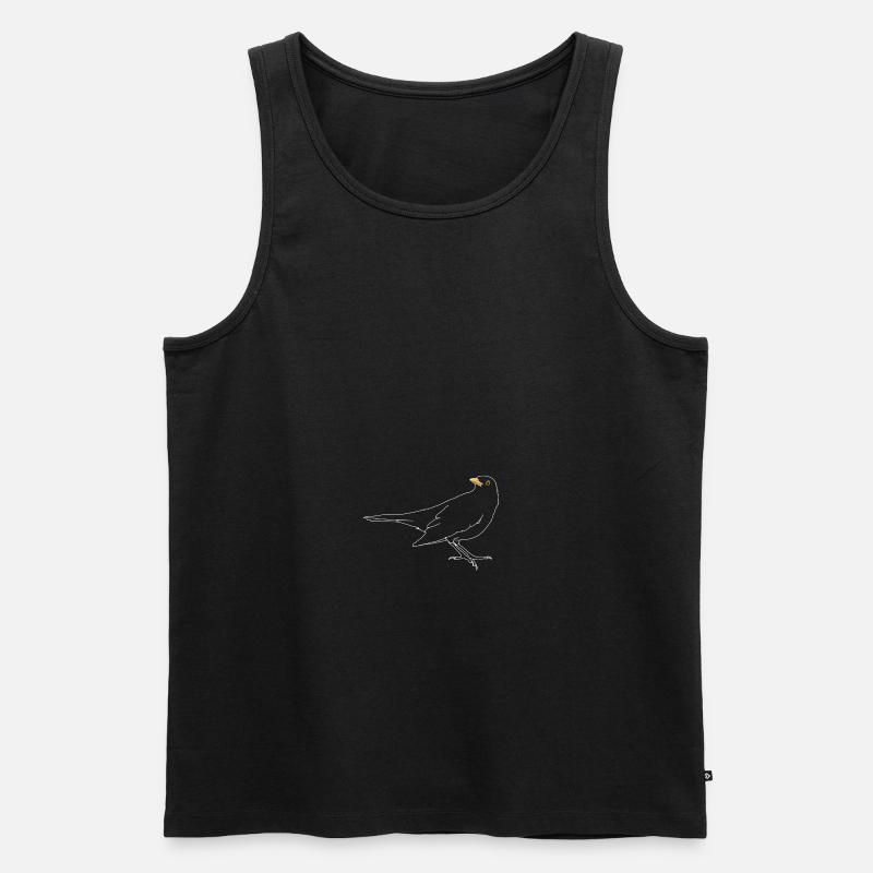 Amsel auf Dach - Männer Premium Bio Tank Top - Schwarz
