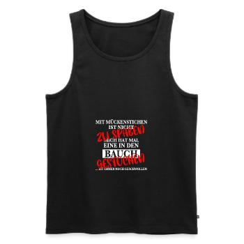 Mit Mückenstichen ist nicht zu spaßen - Männer Premium Bio Tank Top - Schwarz - Vorne - AI Model Male 178 light (178cm)