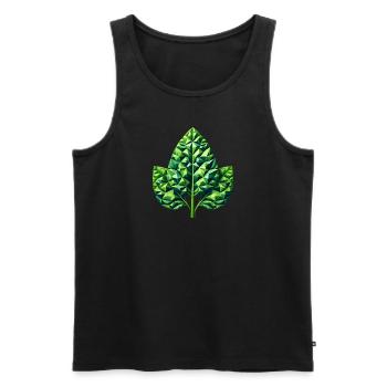 Geometric Spinach Splendor Green Leaf - Men's Premium Organic Tank Top - black - Front - AI Model Male 178 light (178cm)