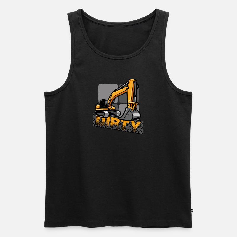 Baggerfahrer Baustelle Bagger Baufahrzeug - Männer Premium Bio Tank Top - Schwarz