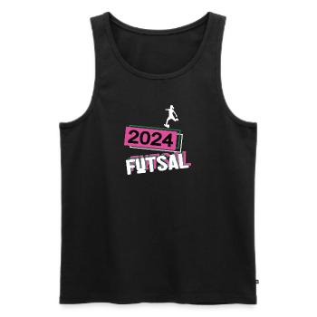 Futsal 2025 Futsaler Futsalspielerin Hallenfußball - Männer Premium Bio Tank Top - Schwarz - Vorne - Michal (187cm)