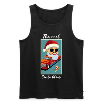The Real Santa Claus - Männer Premium Bio Tank Top - Schwarz - Vorne - Michal (187cm)