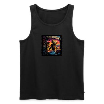 ÎLES CANARIES ANIMÉES - Débardeur bio Premium Homme - noir - Devant - AI Model Male 178 light (178cm)