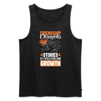 Friendship Chronicles Histoires d’évolution et - Débardeur bio Premium Homme - noir - Devant - AI Model Male 178 light (178cm)