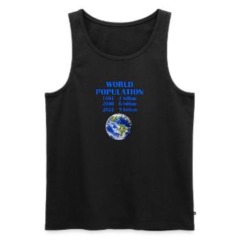 POPULATION MONDIALE - Débardeur bio Premium Homme - noir - Devant - AI Model Male 178 light (178cm)