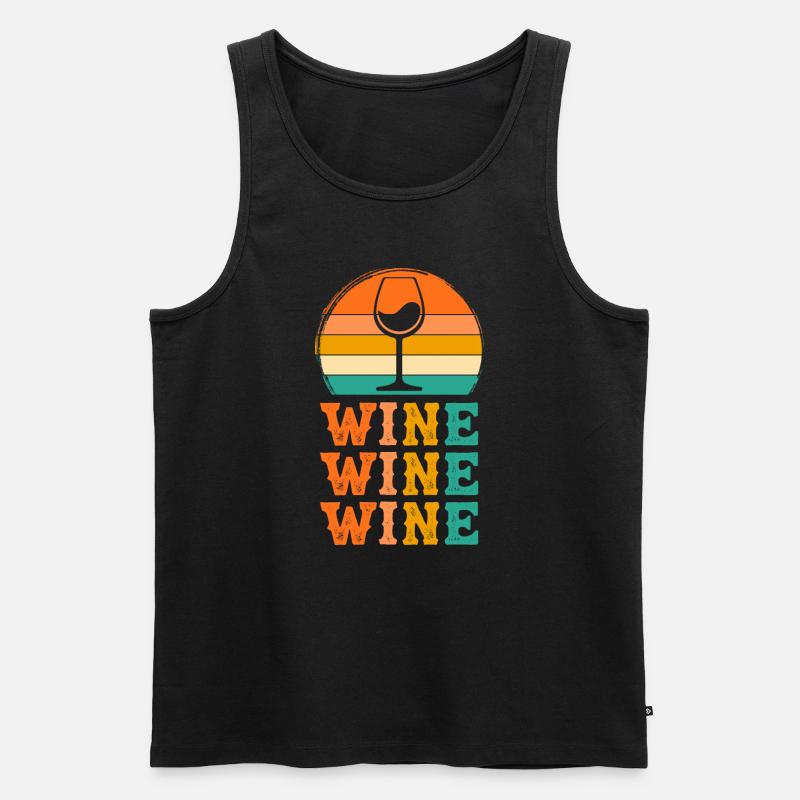 Wein Retro-Design Wein Geschenk - Männer Premium Bio Tank Top - Schwarz