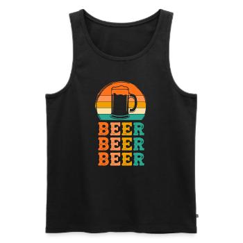 Bier Retro-Design Bier Geschenk - Männer Premium Bio Tank Top - Schwarz - Vorne - Michal (187cm)