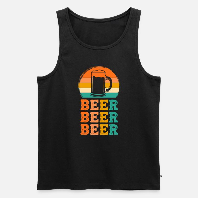 Bier Retro-Design Bier Geschenk - Männer Premium Bio Tank Top - Schwarz