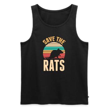 Save The Rats Retro Ratte Nagetier Haustier Ratten - Männer Premium Bio Tank Top - Schwarz - Vorne - Michal (187cm)