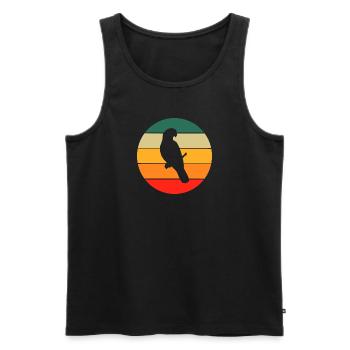 Vogelliebhaber Haustier Geschenk Retro Papagei - Männer Premium Bio Tank Top - Schwarz - Vorne - Michal (187cm)