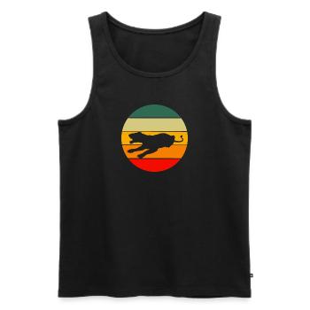 Asiatisches Tier Zoo Raubtier Geschenk Retro Tiger - Männer Premium Bio Tank Top - Schwarz - Vorne - AI Model Male 178 light (178cm)