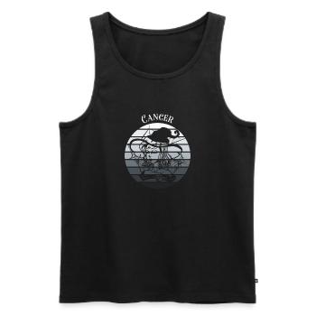 Logo rétro signe astrologique "Cancer" - Débardeur bio Premium Homme - noir - Devant - AI Model Male 178 light (178cm)